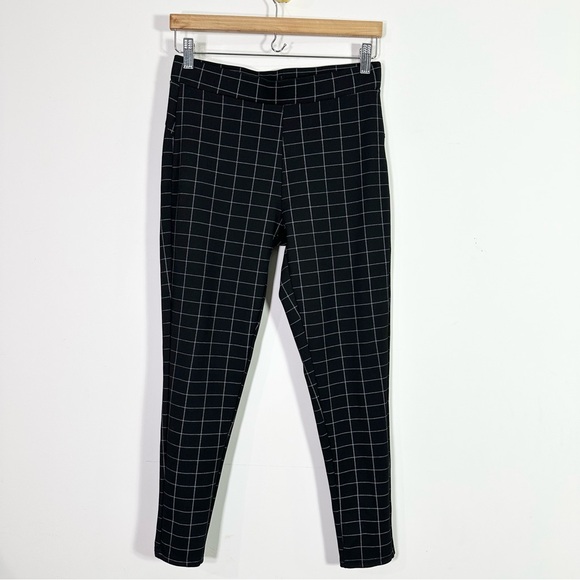 Kay Unger Pants - Kay Unger NY Black White Windowpane Plaid High Rise Legging
